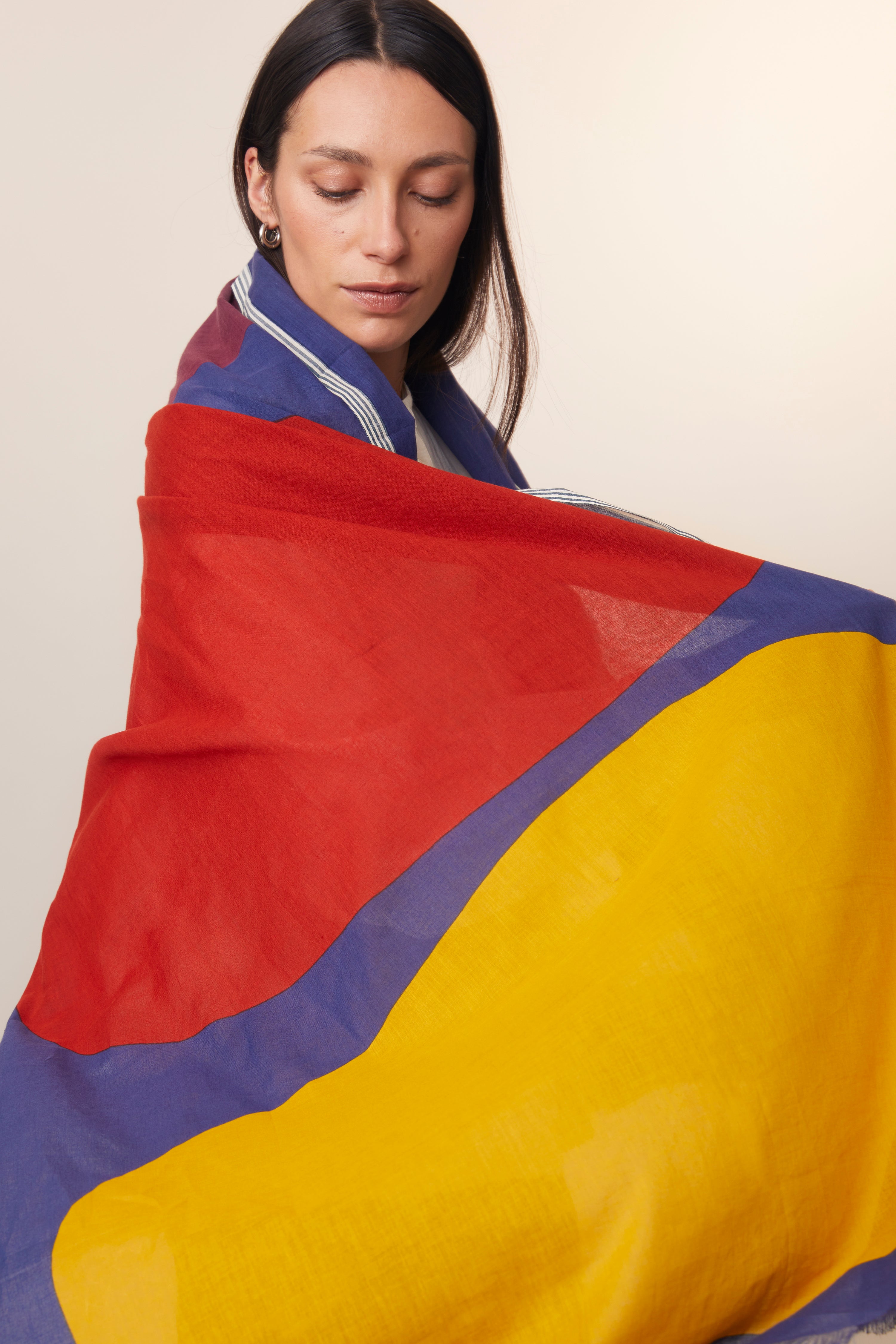 Blue Cotton Scarf – MOISMONT