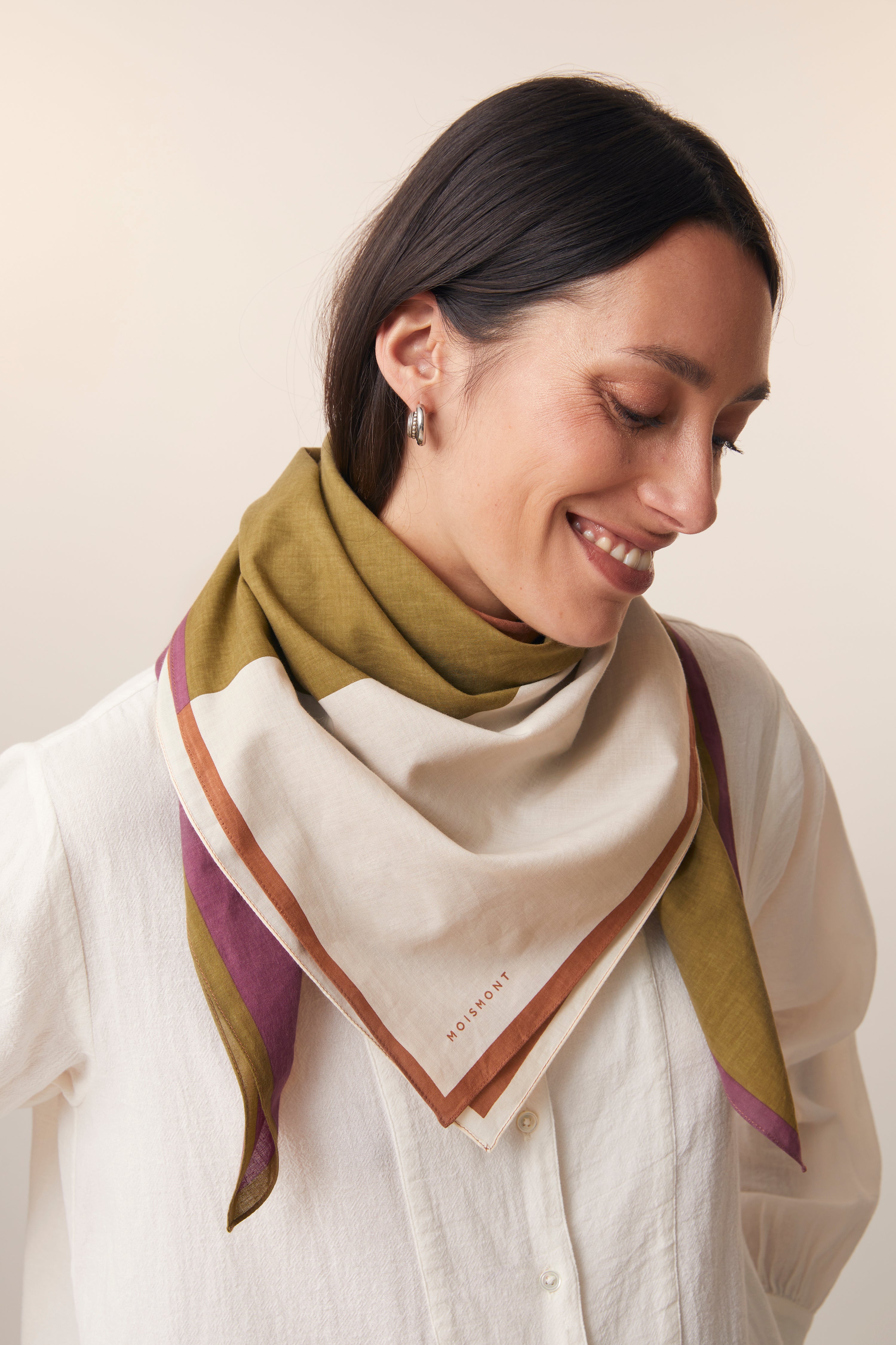 Khaki Cotton Scarf – MOISMONT