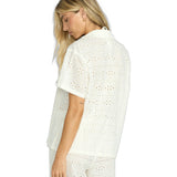Eyelet crush ss t shirt white