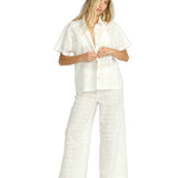 Eyelet crush ss t shirt white