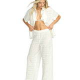 Eyelet crush ss pants white