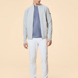 SUMMER VELVET FULL ZIP KNIT COL.85 WHITE