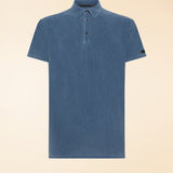 TECHNO WASH PIQUE POLO COL.60 BLUE