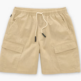 Beige Cargo Linen Shorts