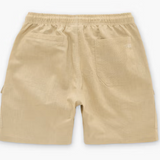 Beige Cargo Linen Shorts