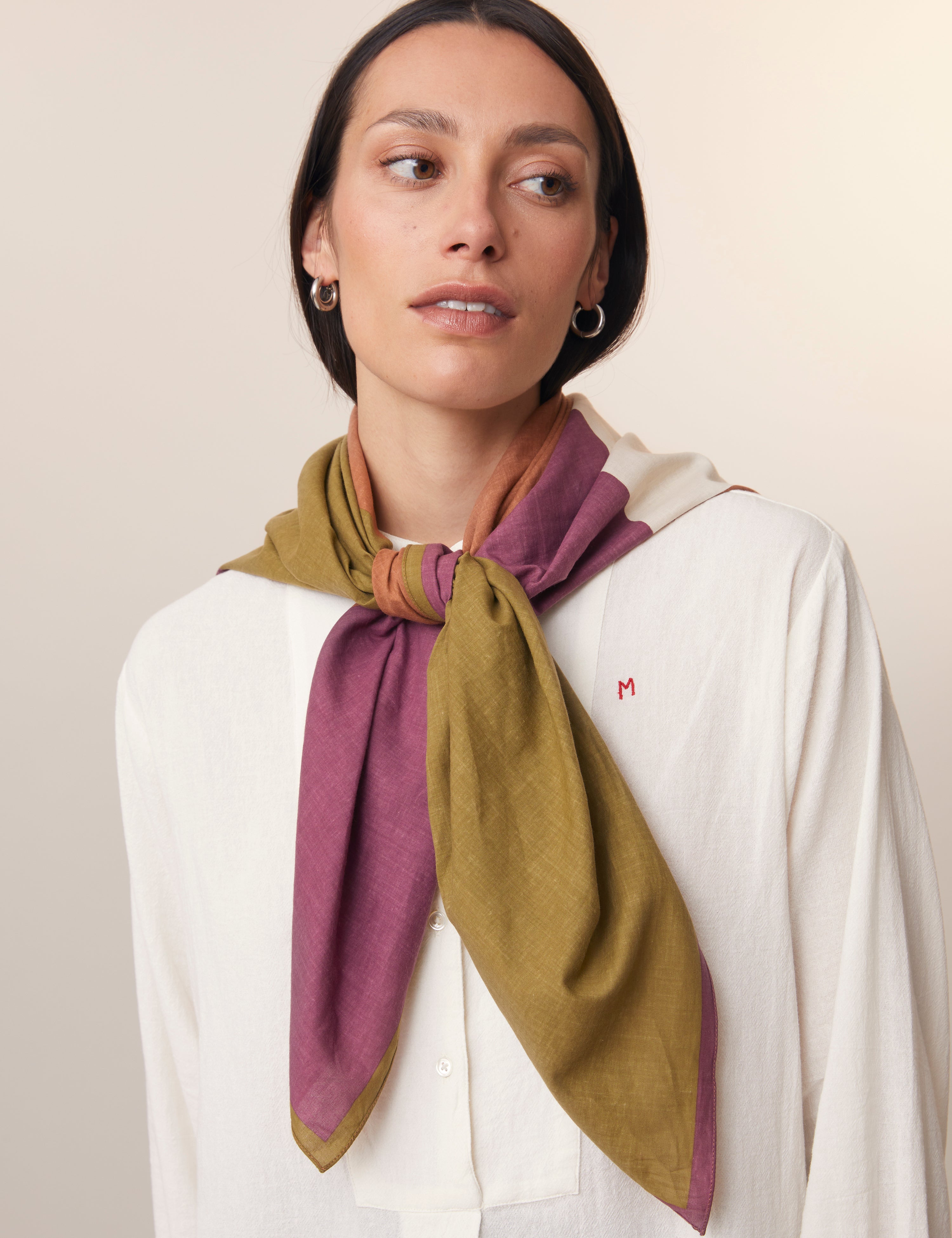 Khaki Cotton Scarf  – MOISMONT
