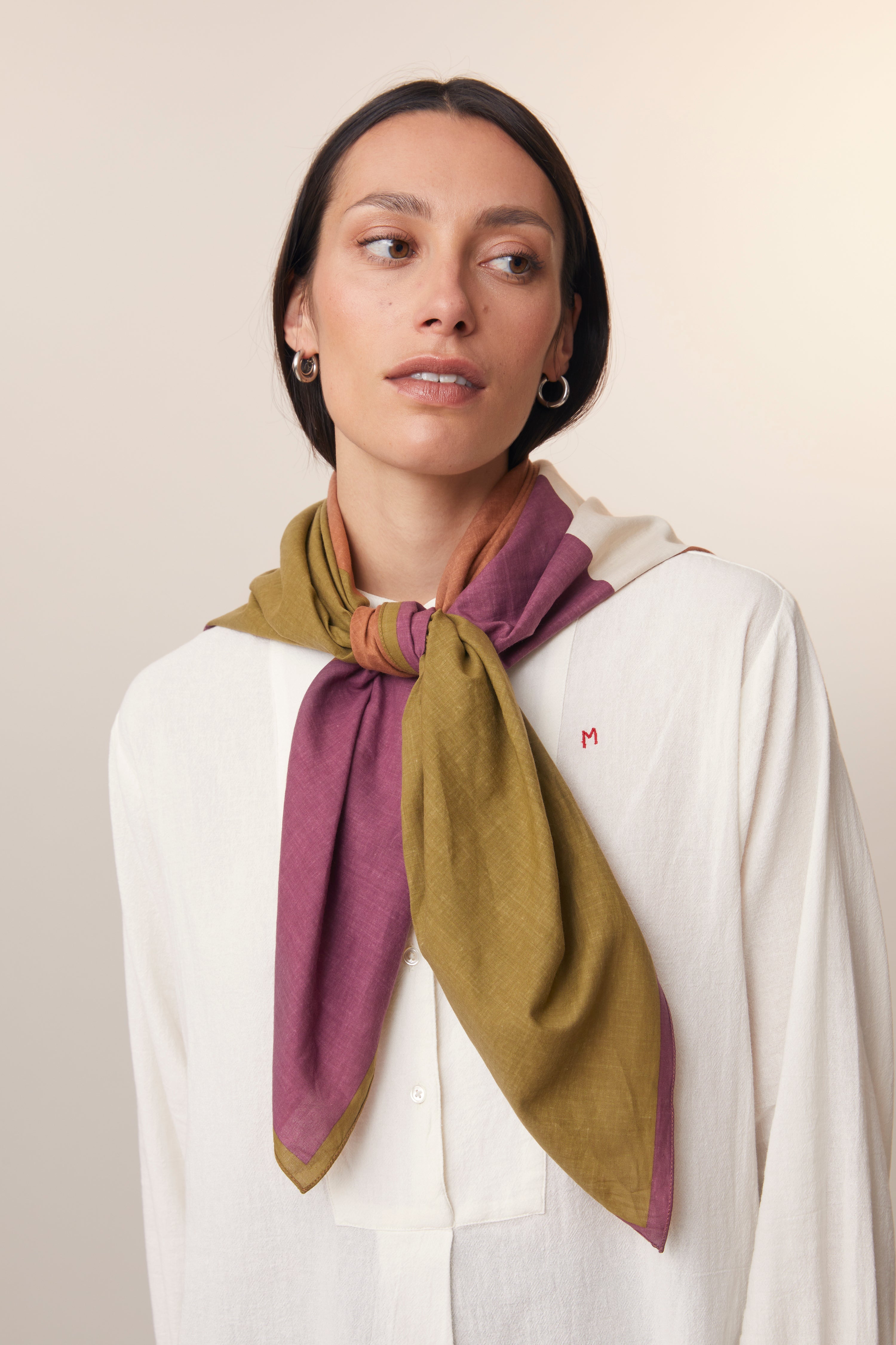 Khaki Cotton Scarf  – MOISMONT