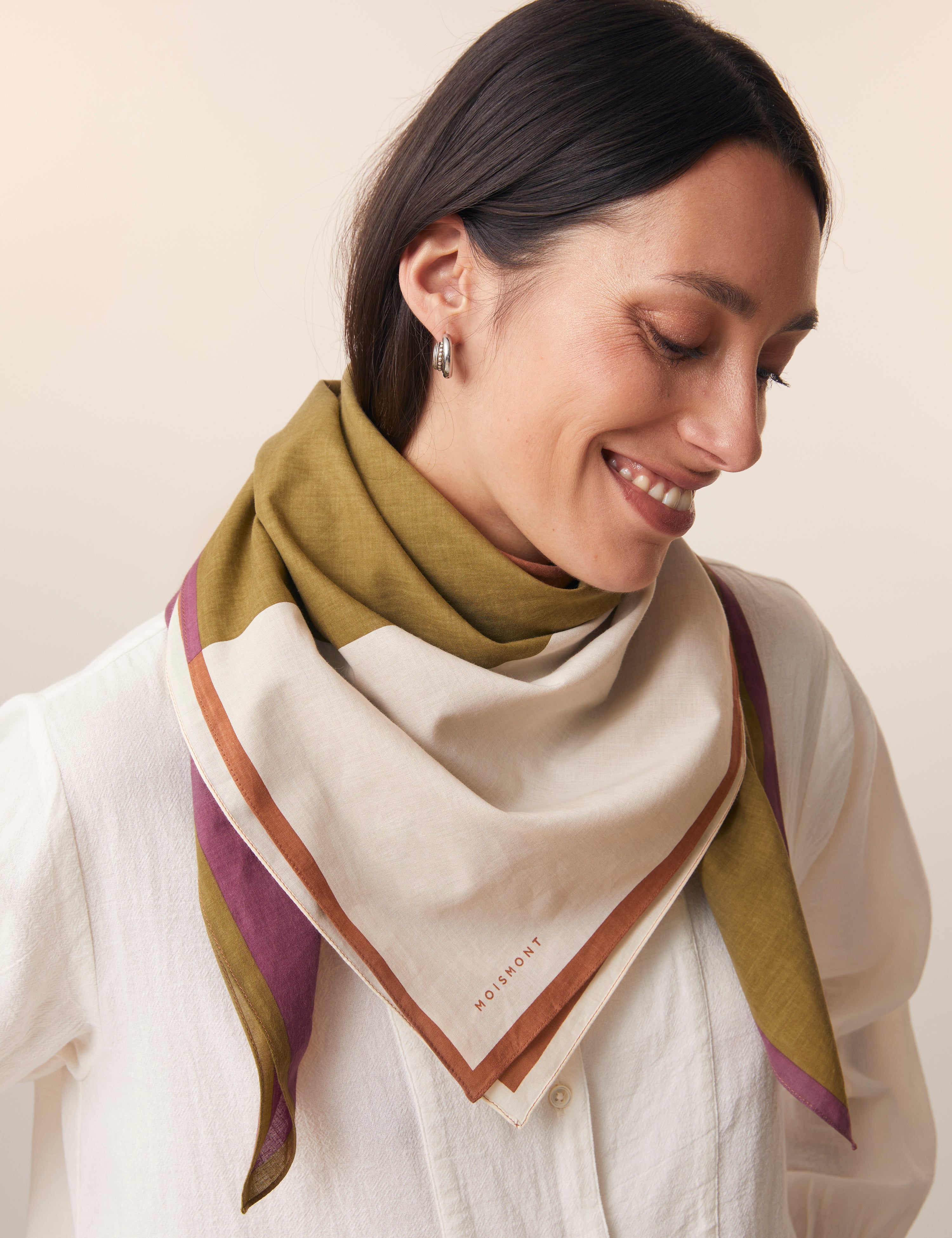 Khaki Cotton Scarf  – MOISMONT