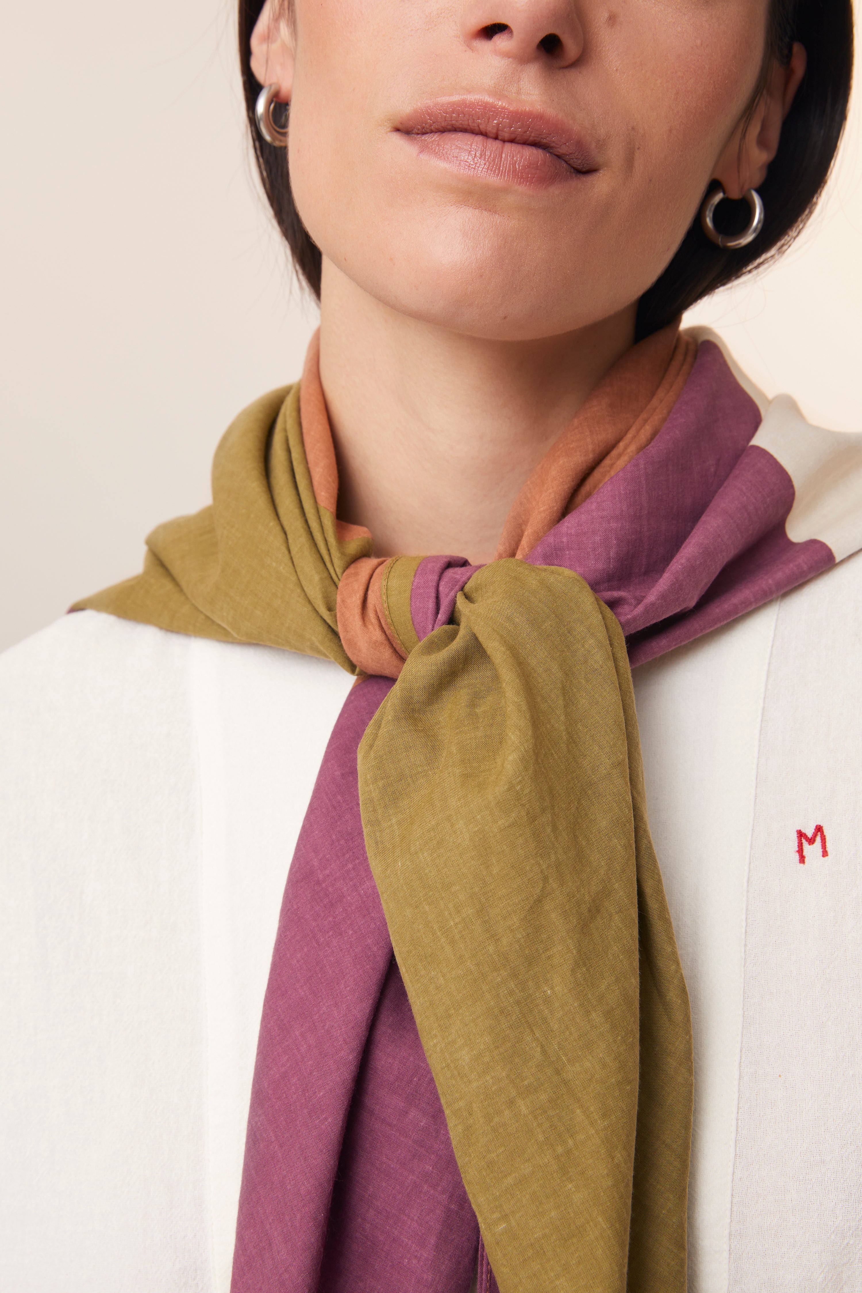 Khaki Cotton Scarf  – MOISMONT