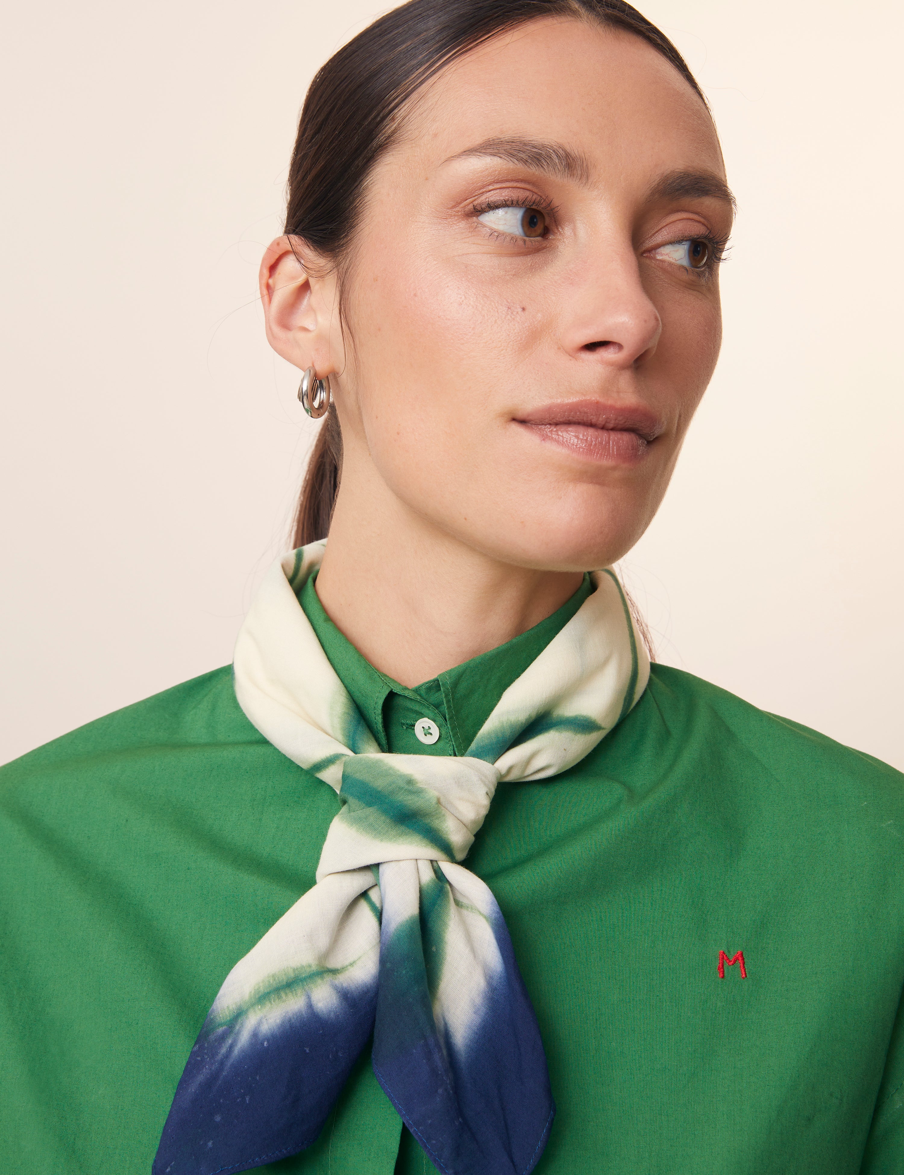 Green Cotton Scarf  – MOISMONT