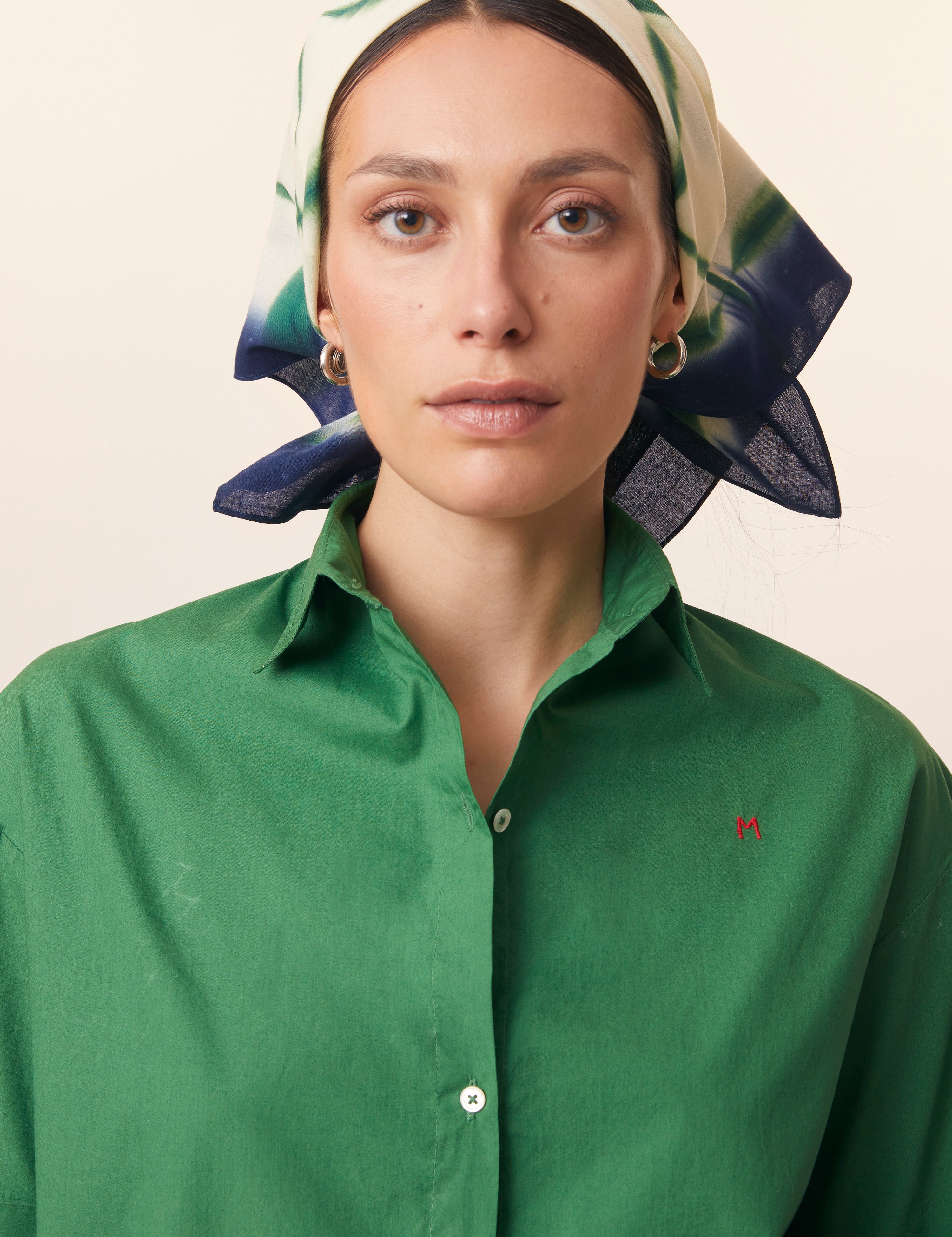 Green Cotton Scarf  – MOISMONT