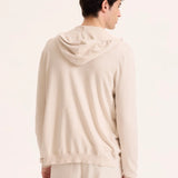 Beige Organic Cotton / Elastane Long-Sleeved Hooded Vest