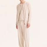 Beige Organic Cotton / Elastane Long-Sleeved Hooded Vest