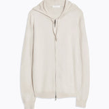 Beige Organic Cotton / Elastane Long-Sleeved Hooded Vest