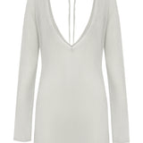 Rowan Long Sleeve Mini Dress - Silver Knit