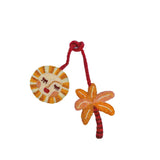 Palm tree & sun bag charm orange