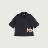 NAVY FISH PATCH ANE BLOUSE