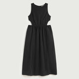 BLACK SEERSUCKER KIN DRESS
