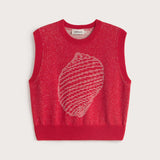 SHELL RED ARIA KNITTED VEST