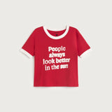 PEOPLE RED ZOWIE R TEE